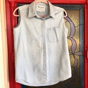 Sleeveless denim top